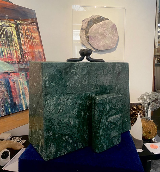 La borsa verde con il portafoglio — Collezione Smeraldo