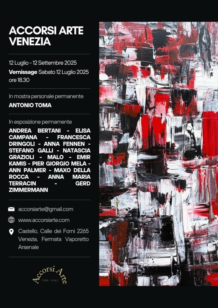 Antonio Toma, Solo Exhibition, Accorsi Arte Venice, July-September 2025